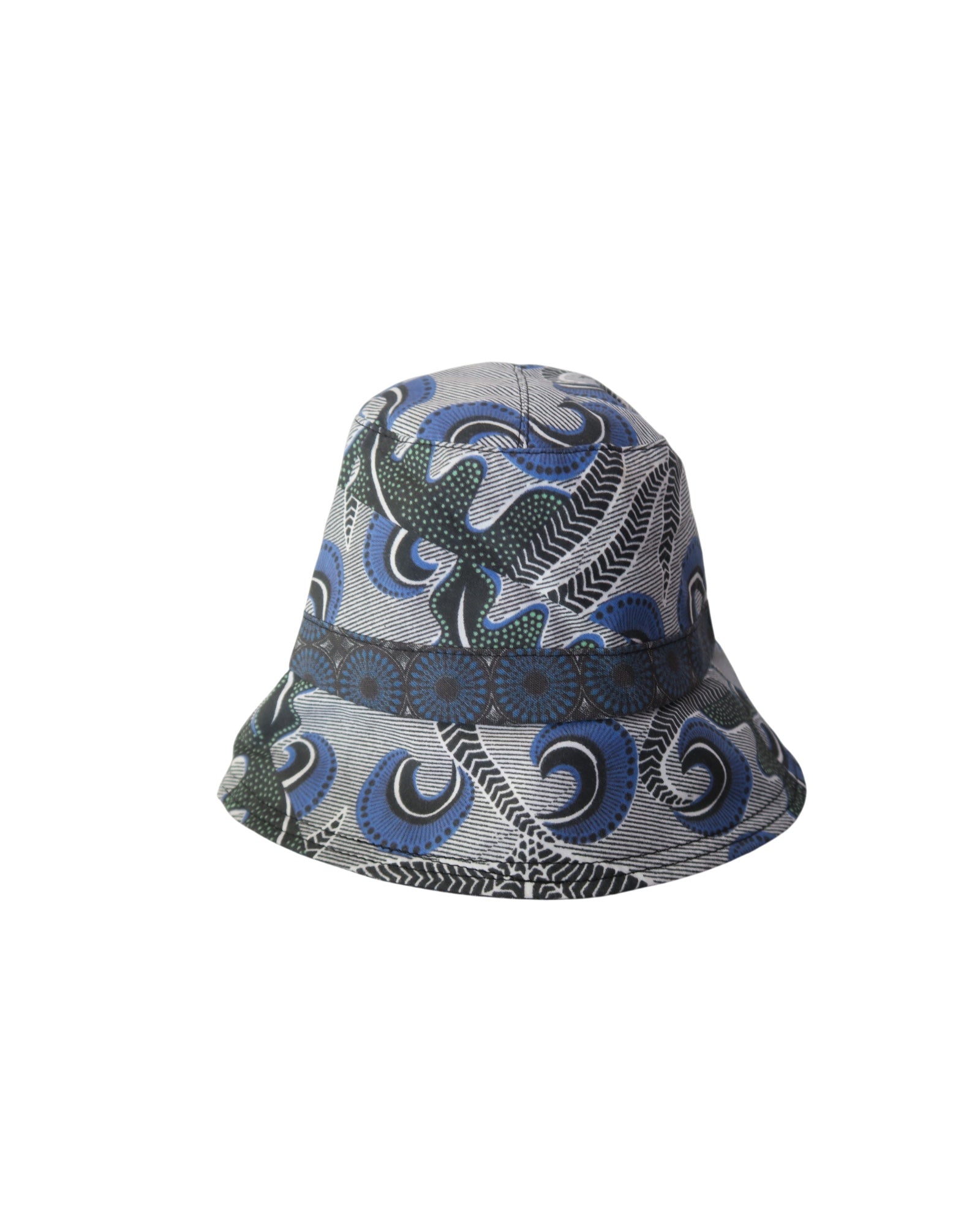 Albertus Swanepoel multicolor graphic print bucket hat in blue, green, black and white