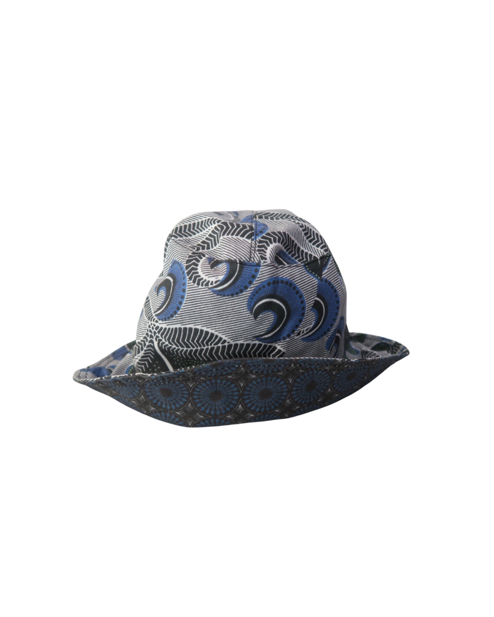 Albertus Swanepoel multicolor graphic print bucket hat in blue, green, black and white