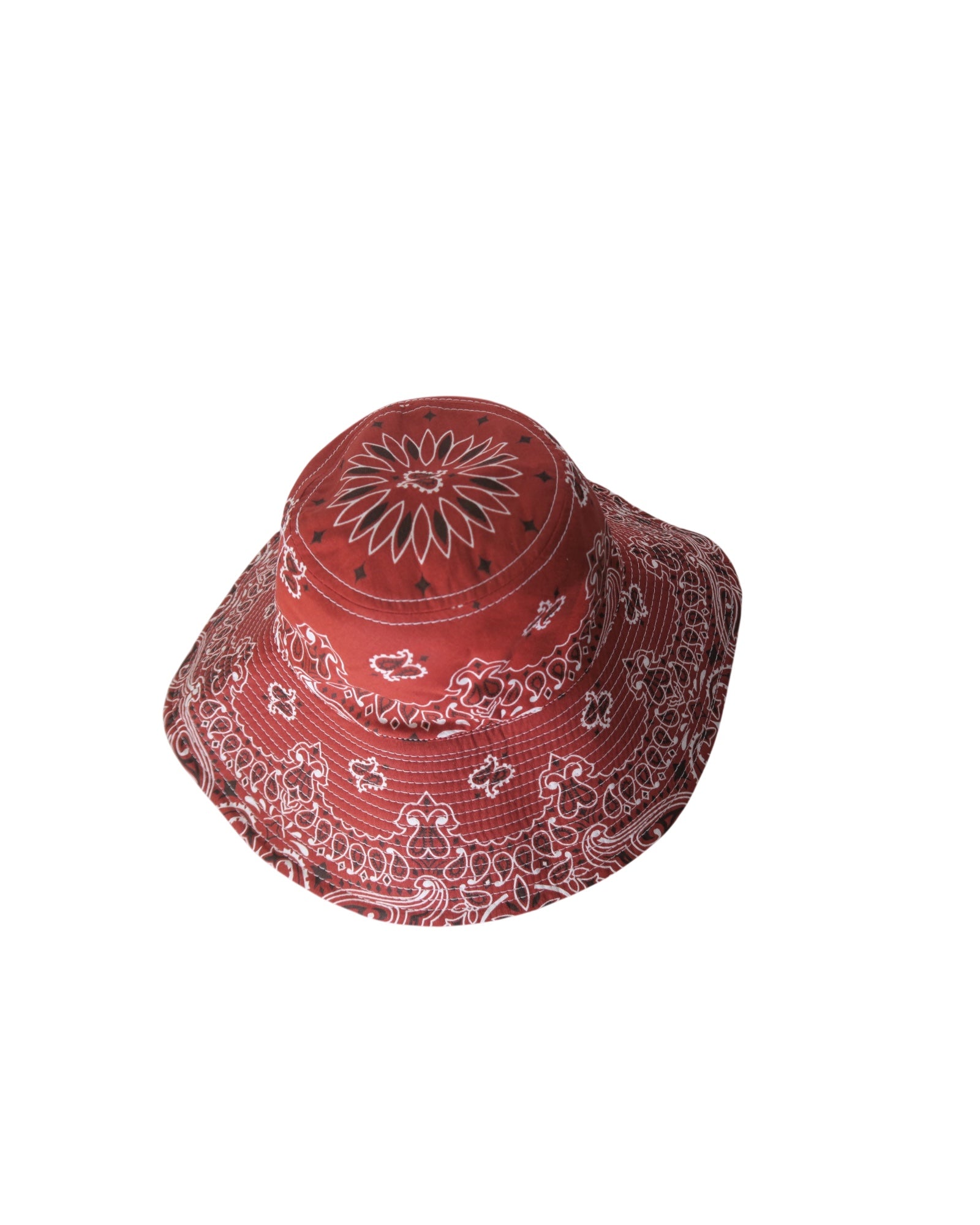 CALL IT BY YOUR NAME red vintage bandana paisley Capeline wide-brim hat