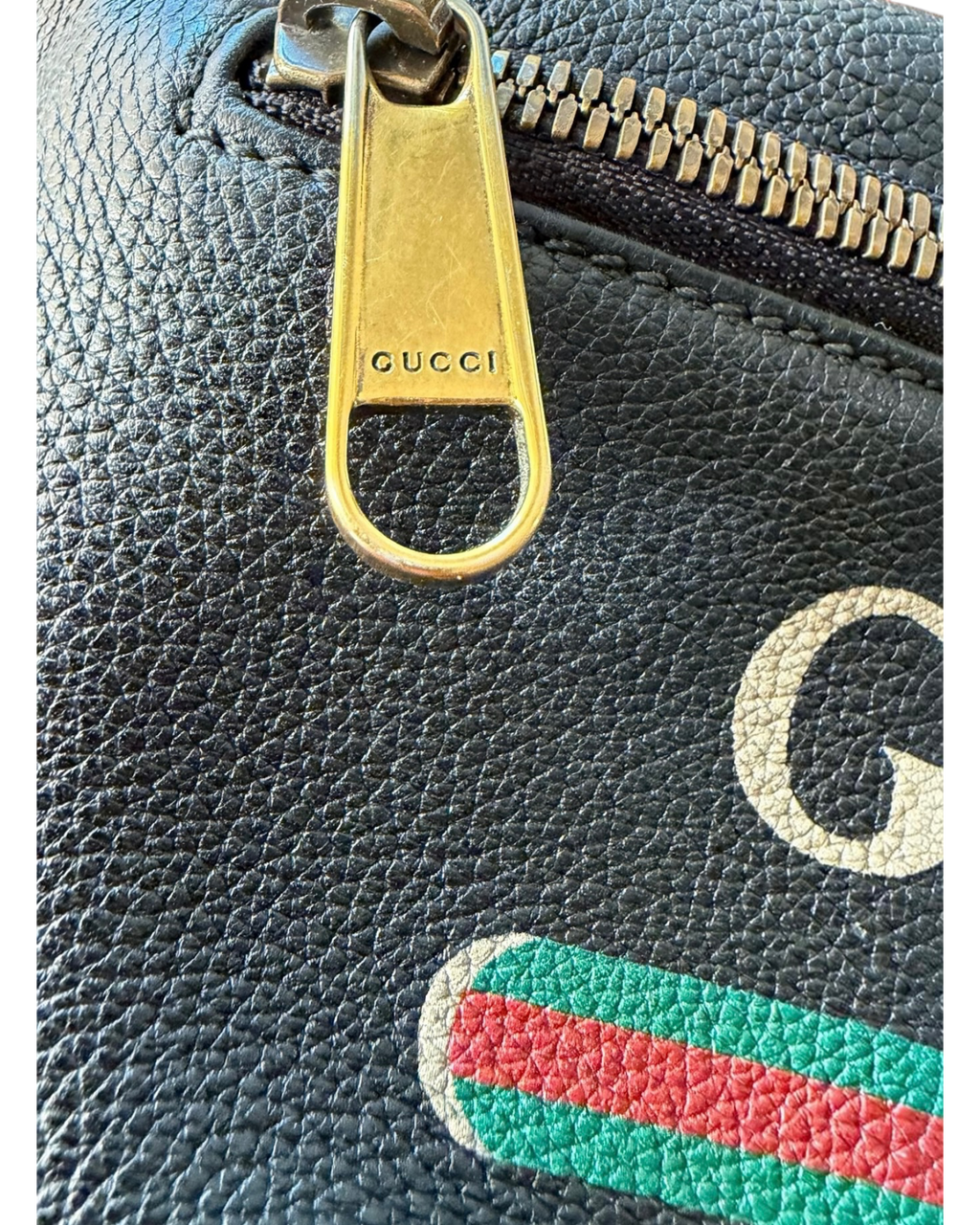 Gucci Logo Print Leather Waist Belt Bag