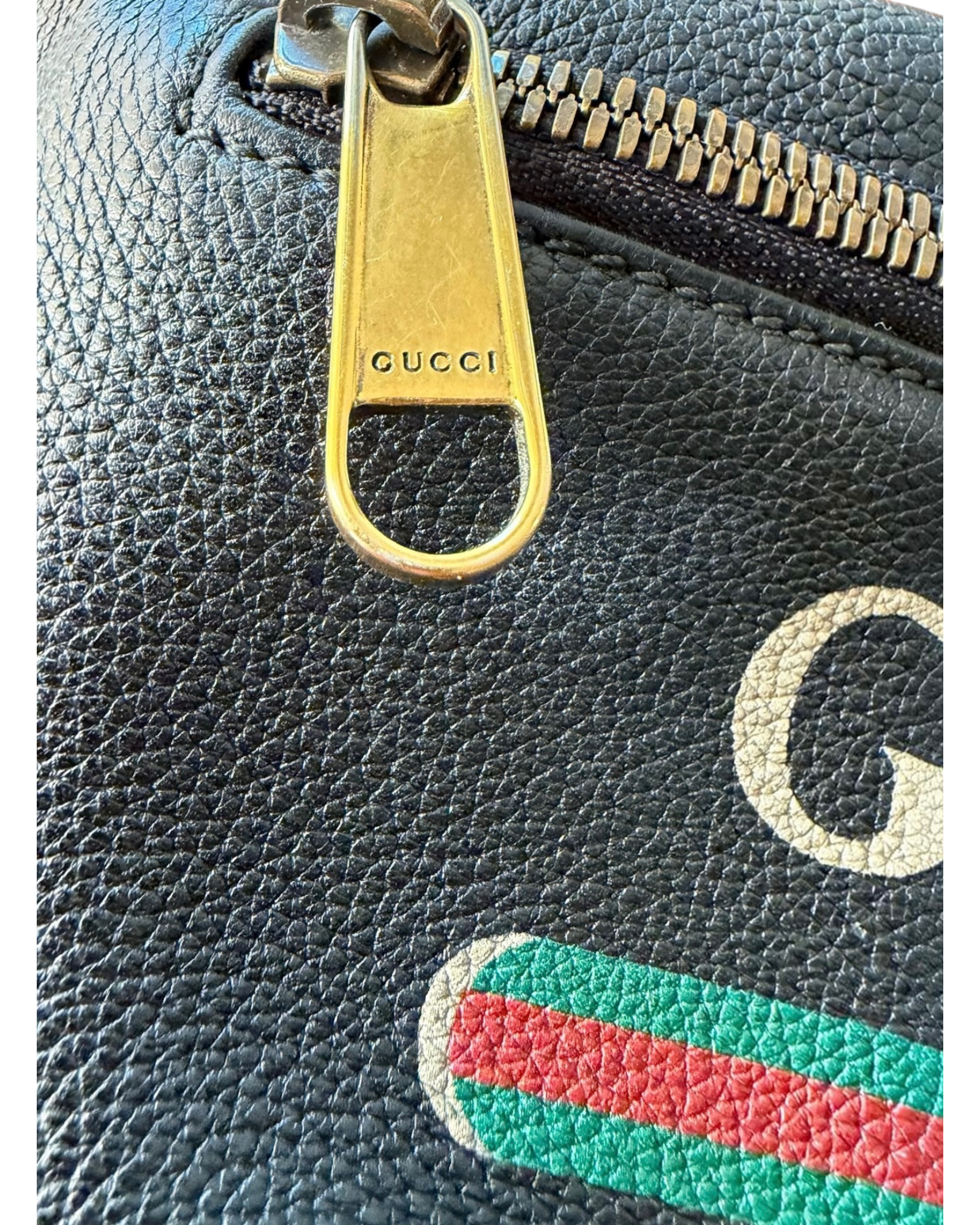 Gucci Logo Print Leather Waist Belt Bag