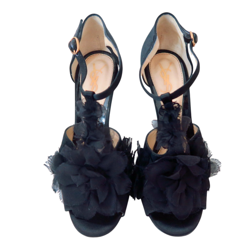 Yves Saint Laurent Flower Satin Heel Size 35
