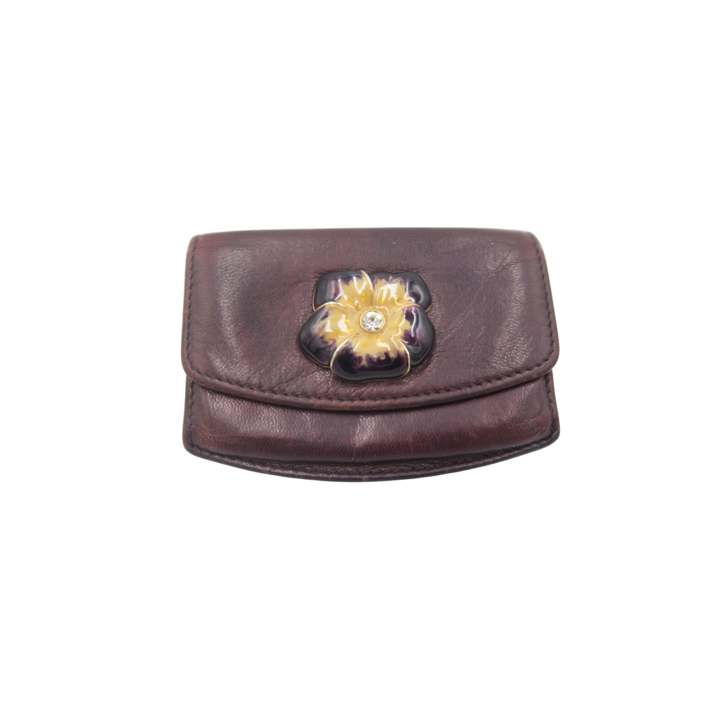 Yves Saint Laurent Floral Leather Coin Purse