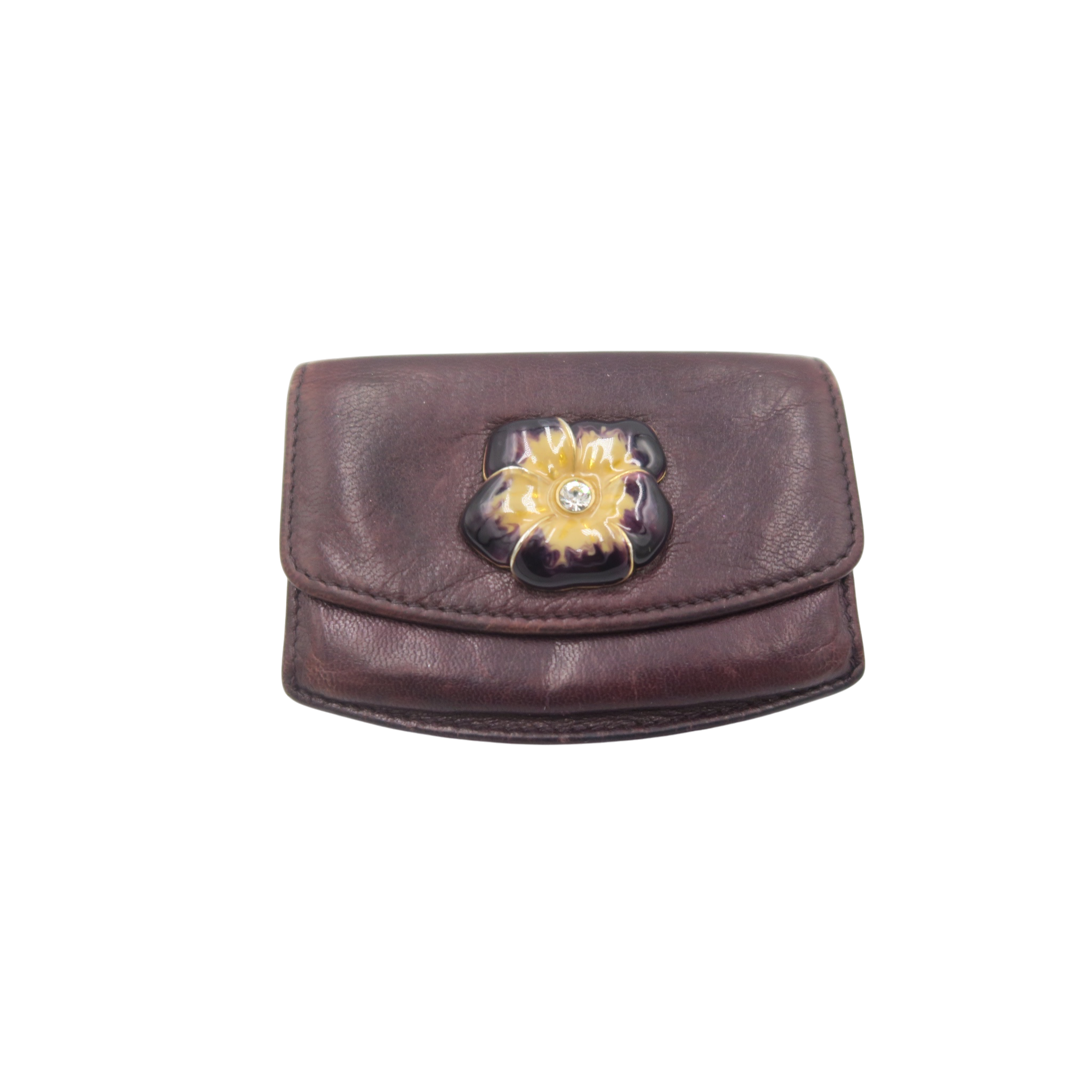 Yves Saint Laurent Floral Leather Coin Purse