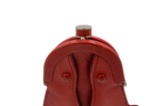 Artisan Red Leather Frog Coin Purse with Kiss-Lock Closure