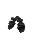 Coclico Black Leather Padded Strap Heeled Sandals