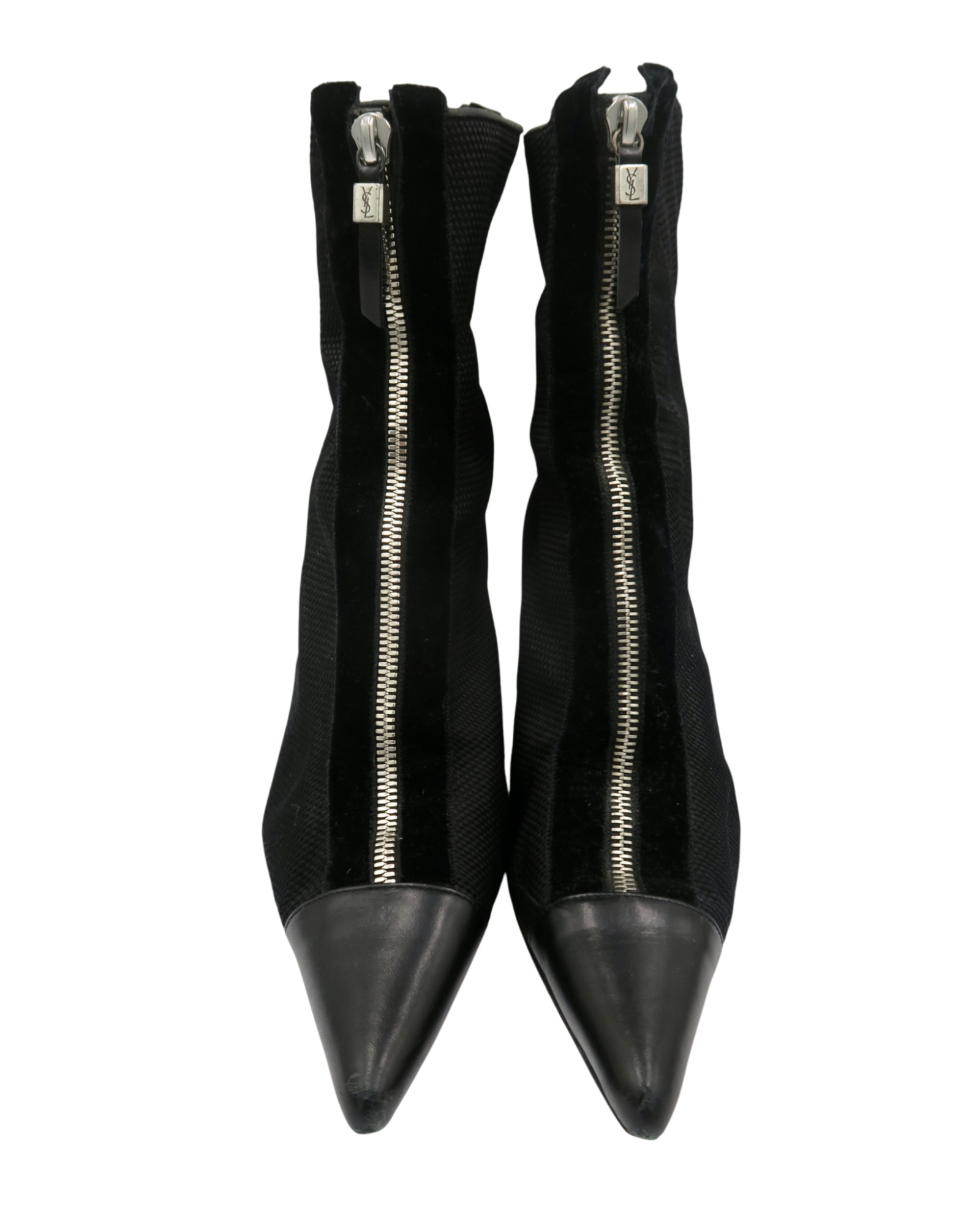 YSL Yves Saint Laurent Pointed Toe Zipper Boots Size 36