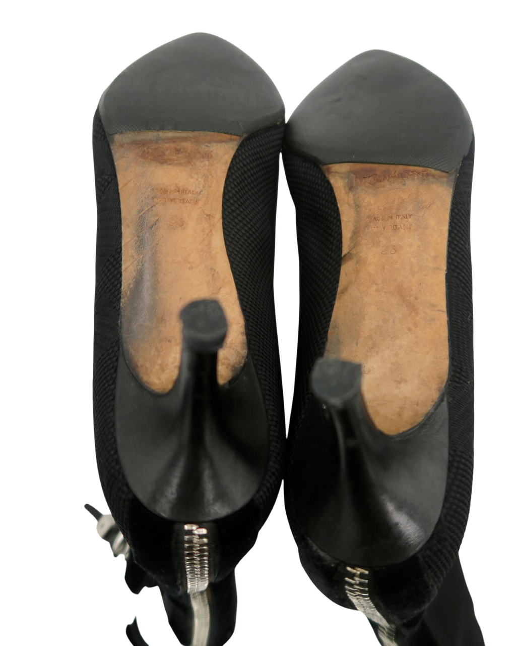 YSL Yves Saint Laurent Pointed Toe Zipper Boots Size 36