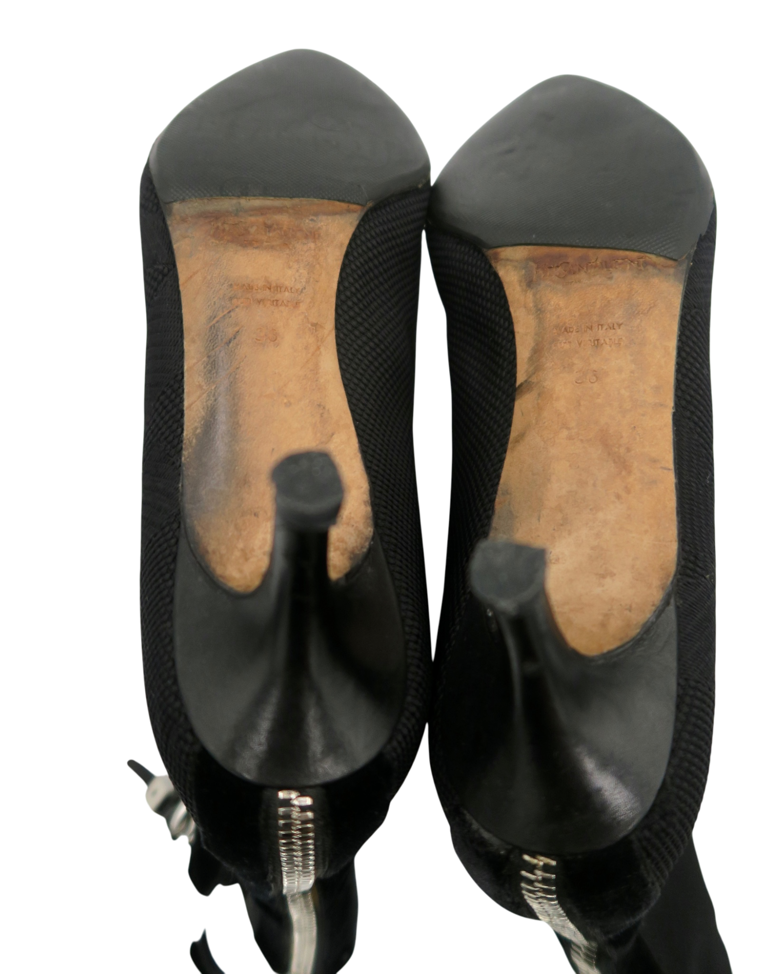 YSL Yves Saint Laurent Pointed Toe Zipper Boots Size 36