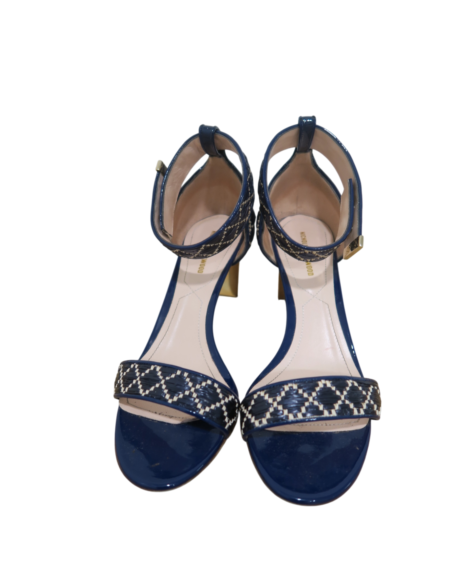 Nicholas Kirkwood Maeva Raffia Pearl Ankle Strap Sandals Size 39