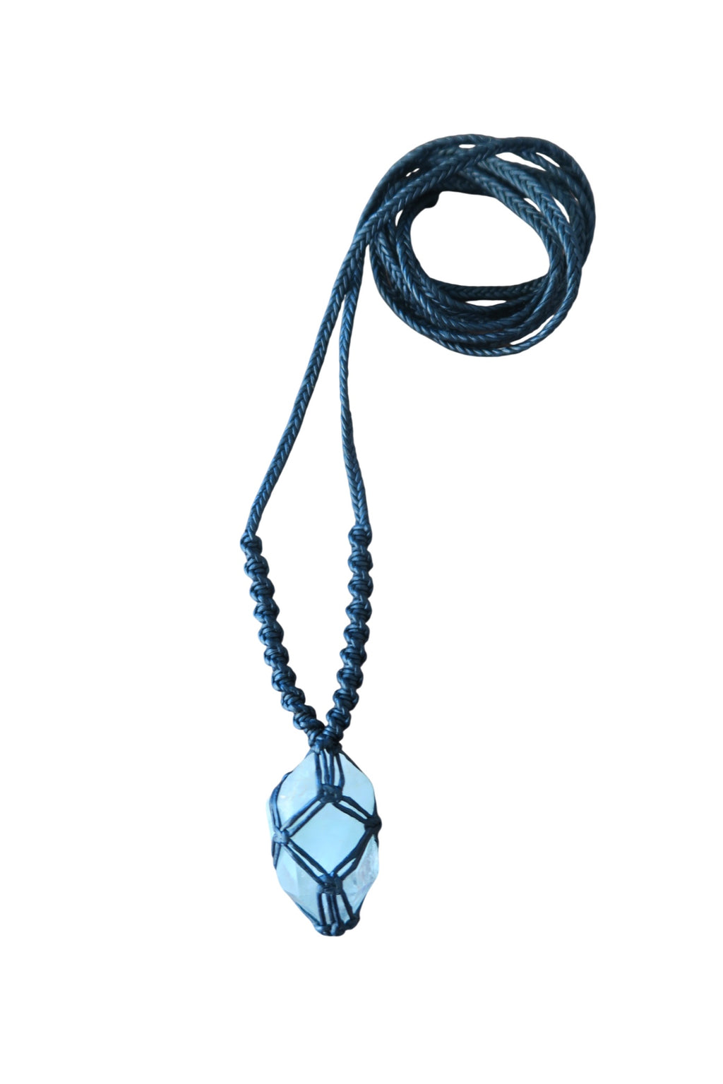 Olivia Moray Macramé Rainbow Quartz Pendant Necklace