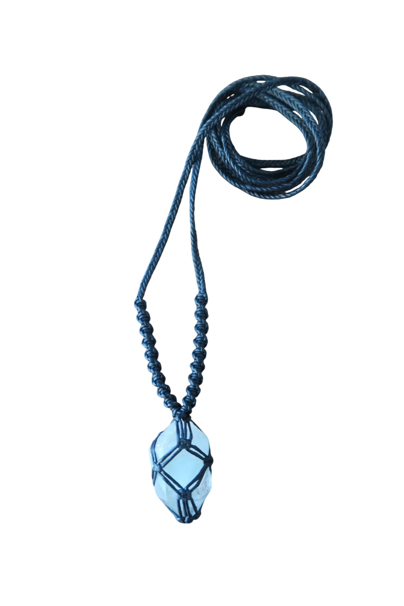 Olivia Moray Macramé Rainbow Quartz Pendant Necklace