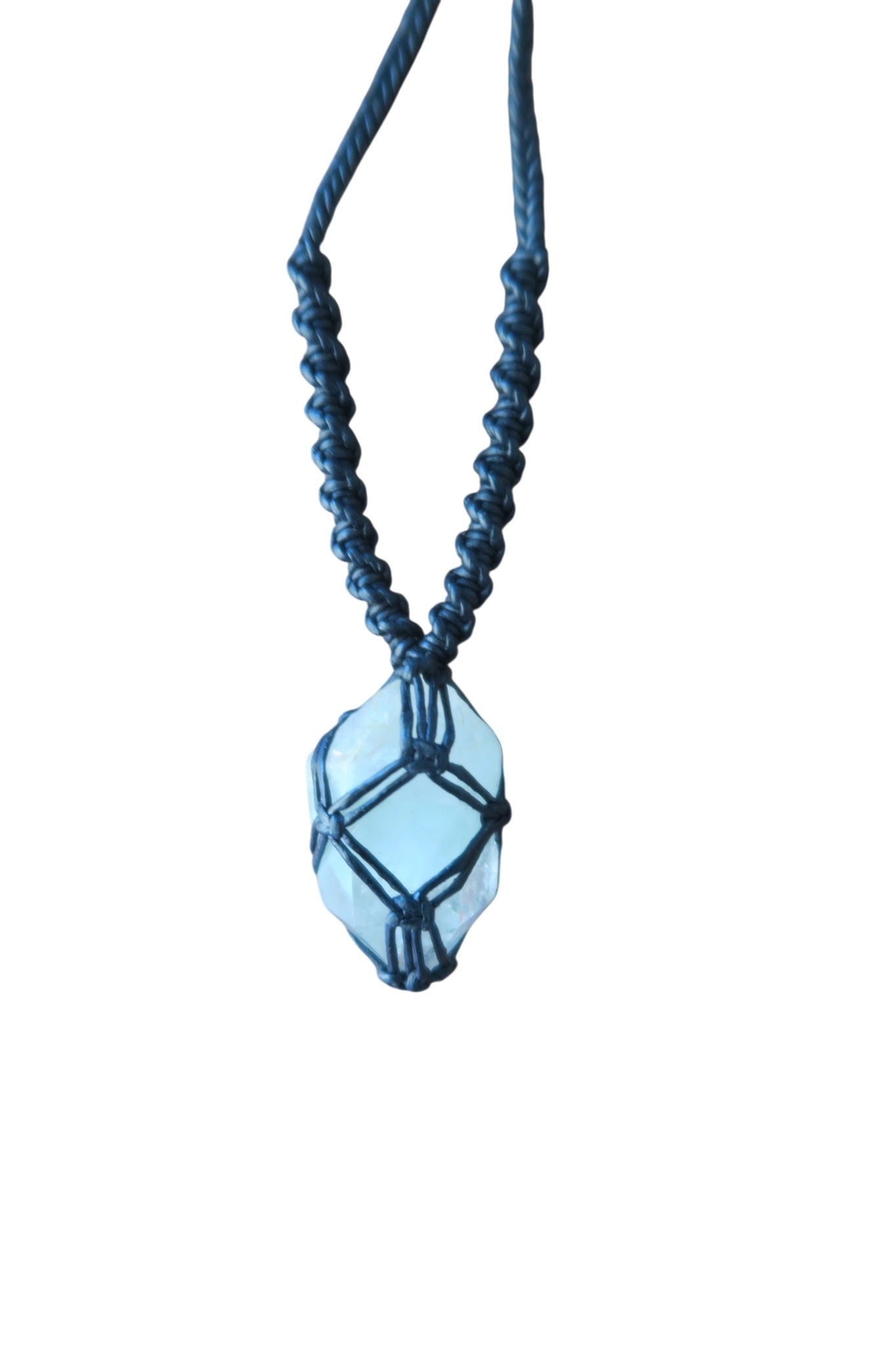 Olivia Moray Macramé Rainbow Quartz Pendant Necklace