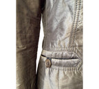 ARMANI COLLEZIONI Metallic Taupe Quilted Blazer Jacket Size 12