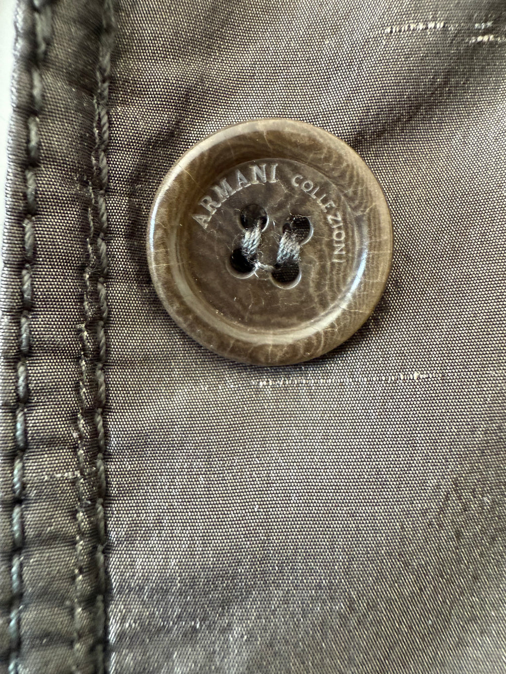ARMANI COLLEZIONI Metallic Taupe Quilted Blazer Jacket Size 12