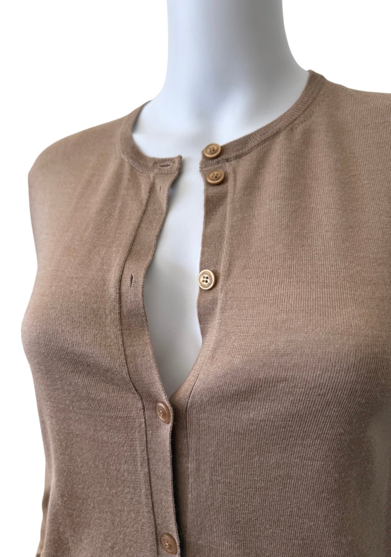 St. John Knit Camel Cardigan Size Small