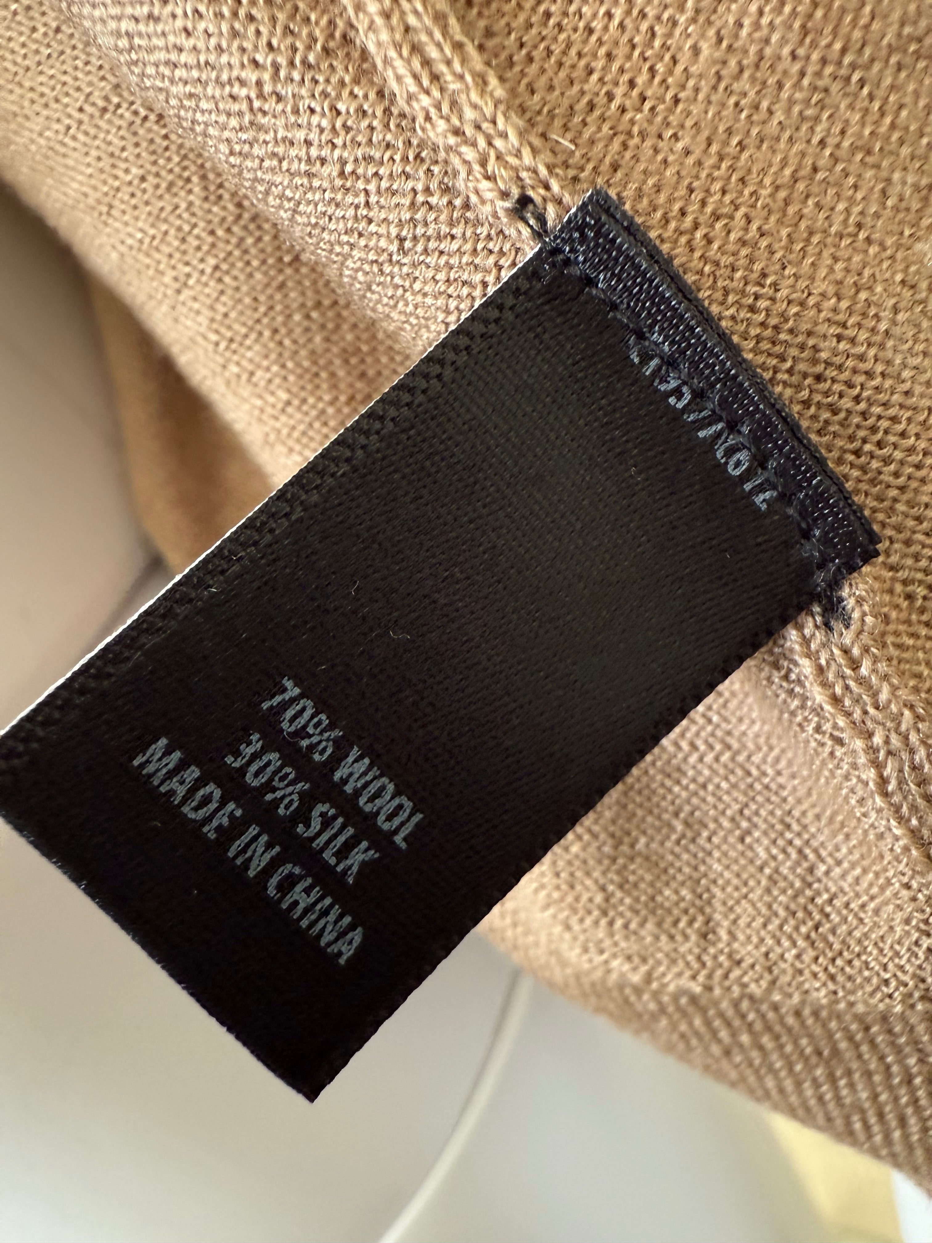 St. John Knit Camel Cardigan Size Small