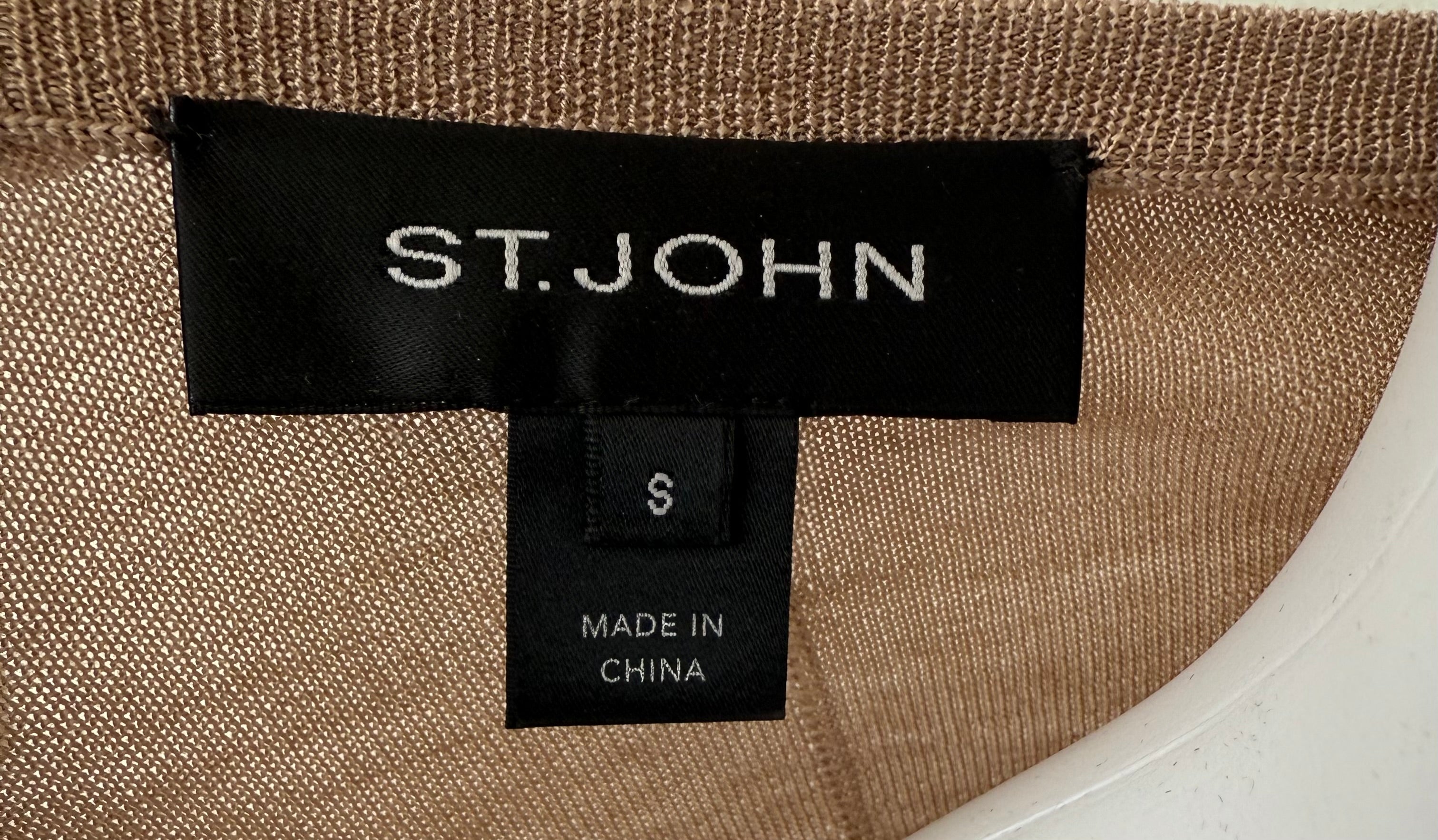 St. John Knit Camel Cardigan Size Small