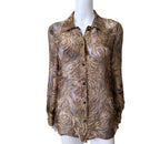 Escada Leopard and Paisley Blouse Size 40