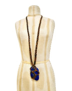 Olivia Moray Macramé Lapis Lazuli Pendant Necklace