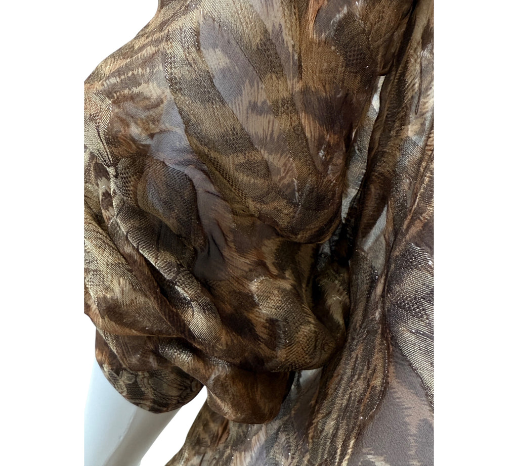 Escada Leopard and Paisley Blouse Size 40