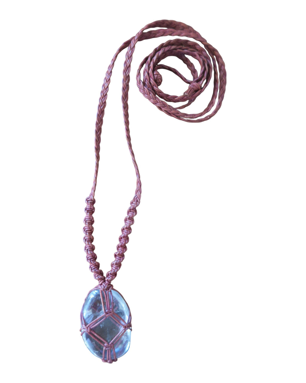 Olivia Moray Macramé Clear Quartz Pendant Necklace