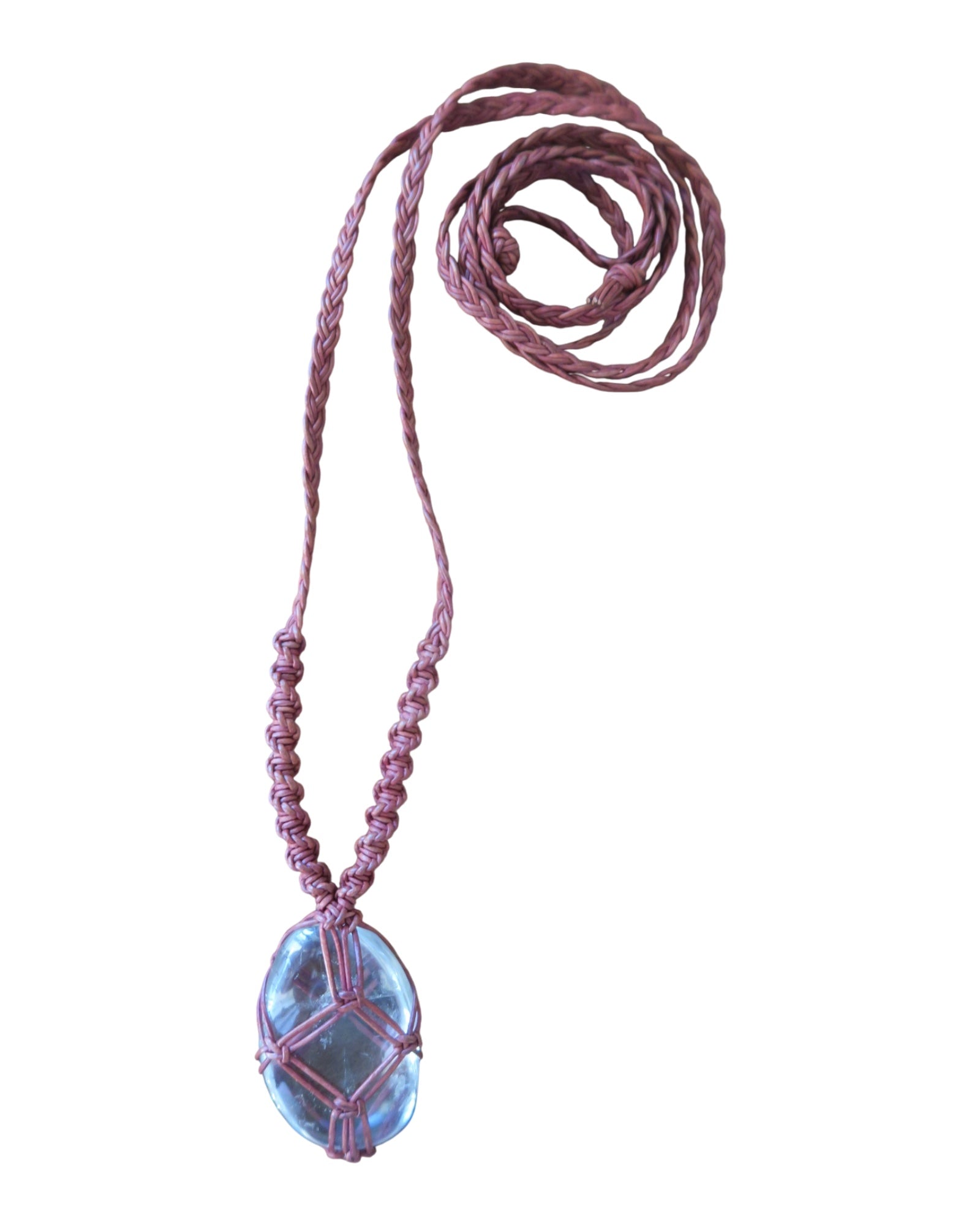 Olivia Moray Macramé Clear Quartz Pendant Necklace