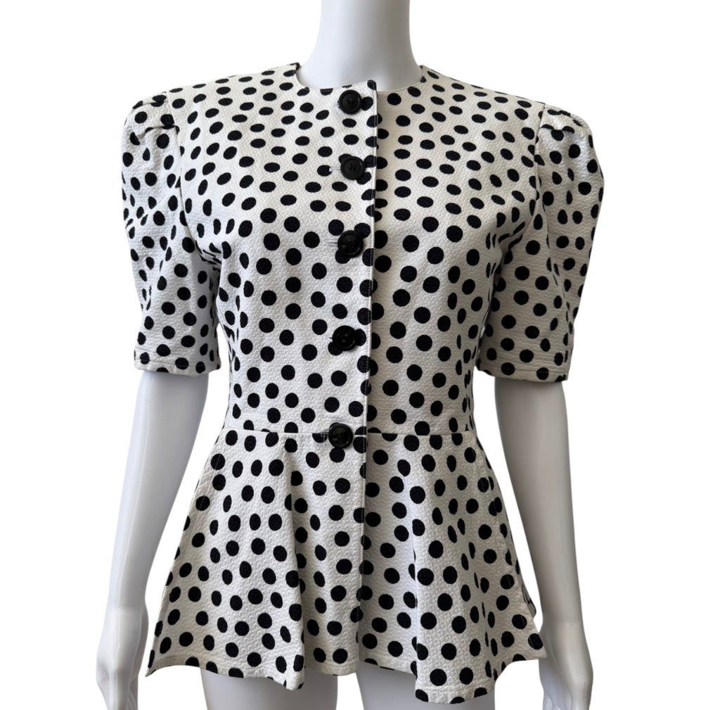 Escada Polka Dot Peplum Jacket Size 40