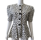 Escada Polka Dot Peplum Jacket Size 40
