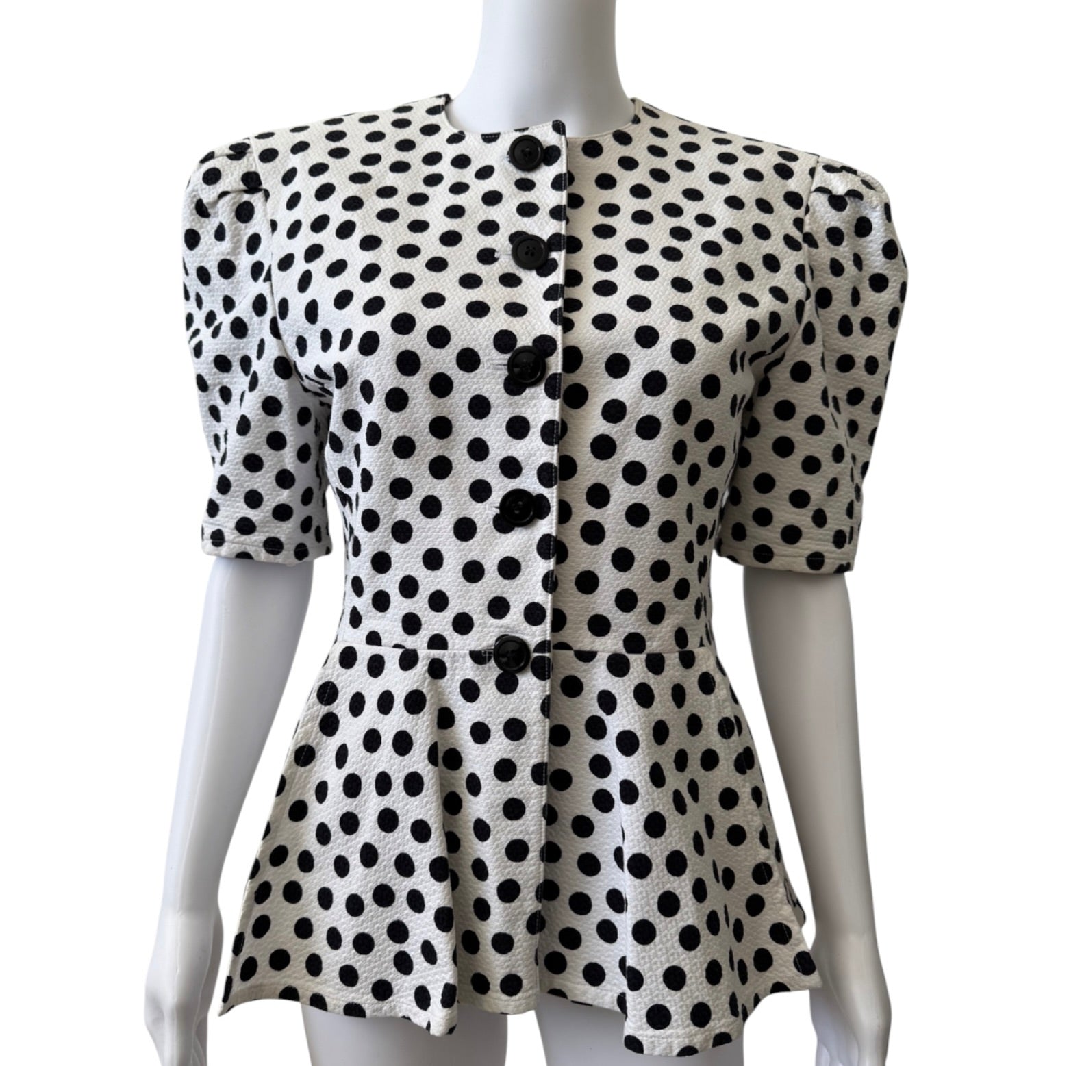 Escada Polka Dot Peplum Jacket Size 40