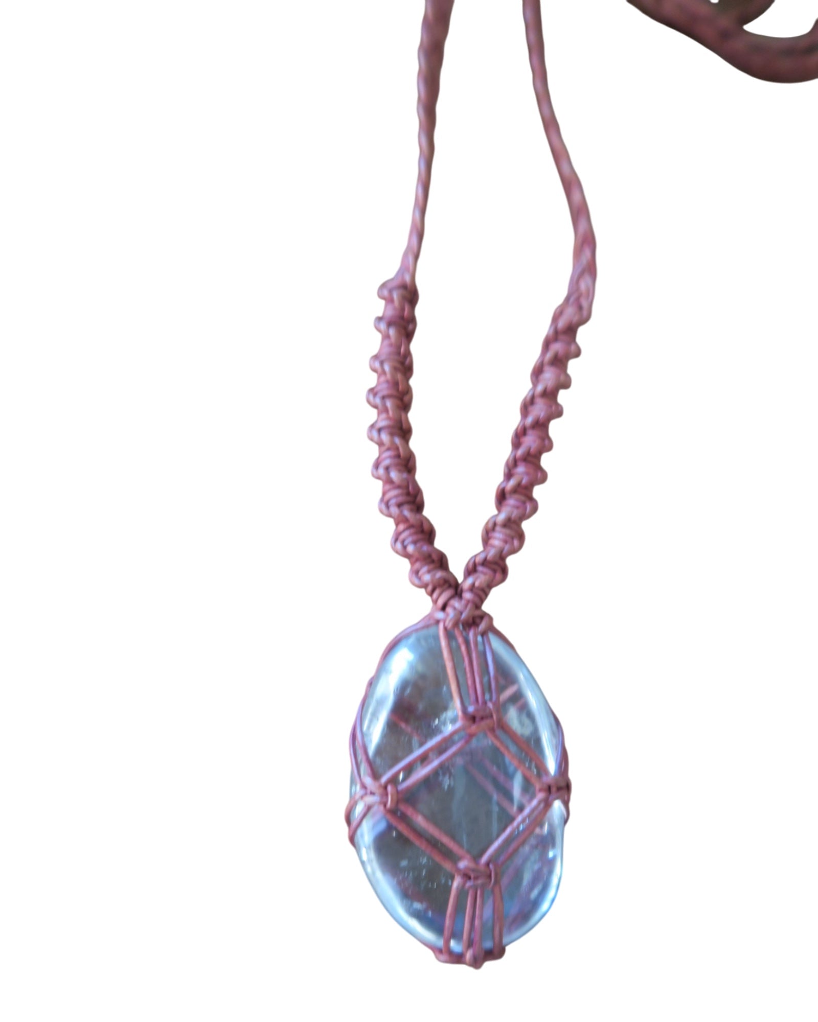 Olivia Moray Macramé Clear Quartz Pendant Necklace