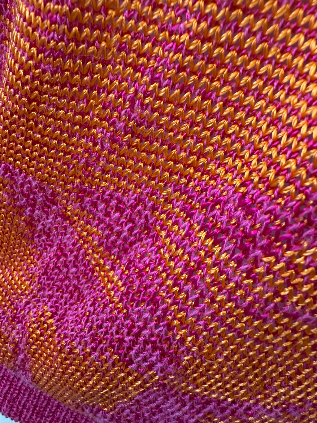 CHRISTIAN DIOR Vintage Hot Pink & Tangerine Orange Knit Cardigan  Size Small