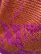 CHRISTIAN DIOR Vintage Hot Pink & Tangerine Orange Knit Cardigan  Size Small