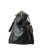 YSL Black Patent Leather Large Downtown Tote Bag