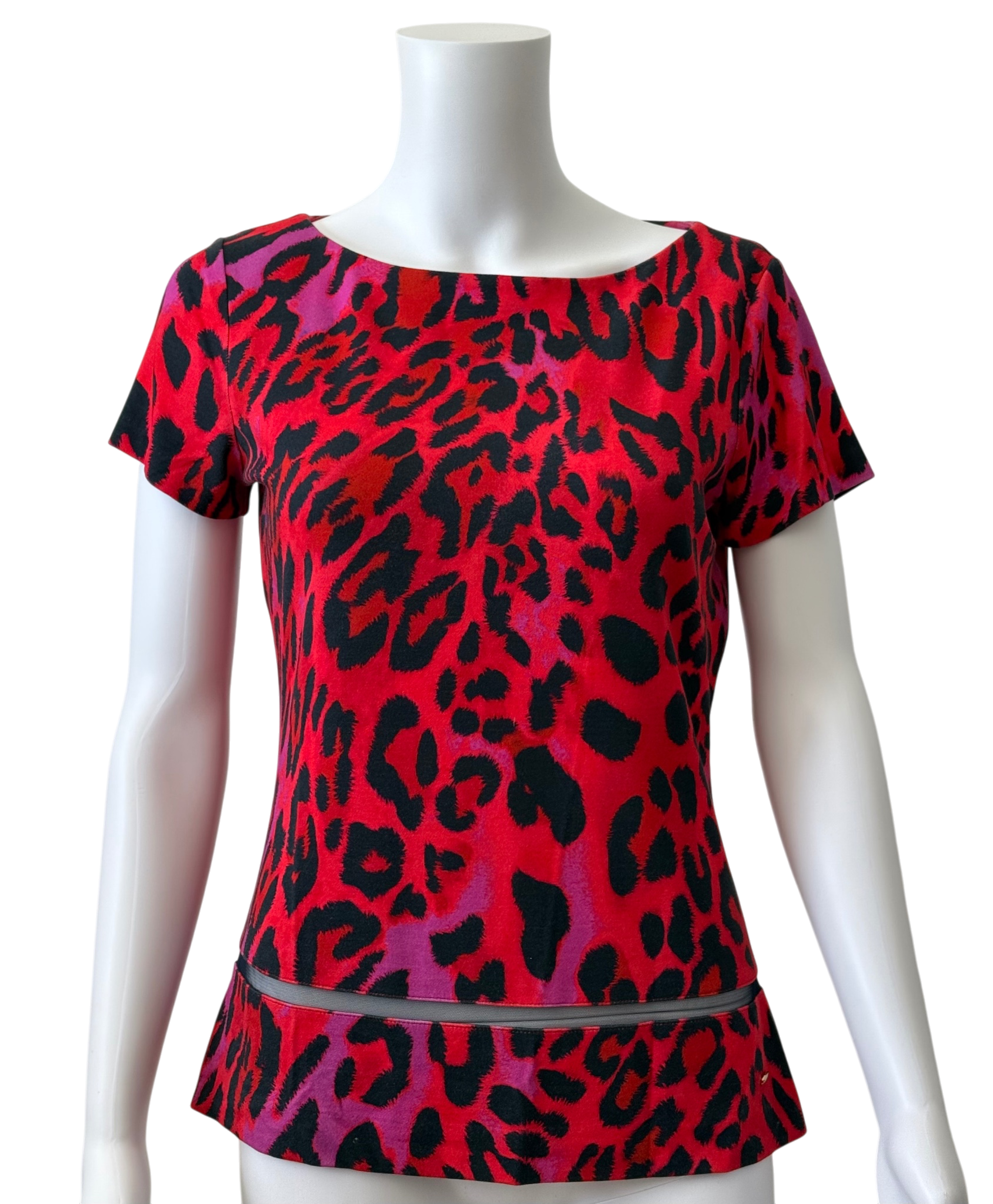 Escada Leopard Print Knit Blouse Size Small