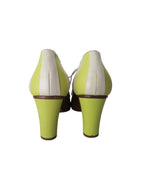 Michel Perry Leather Colorblock Lace-up Heels Size 36
