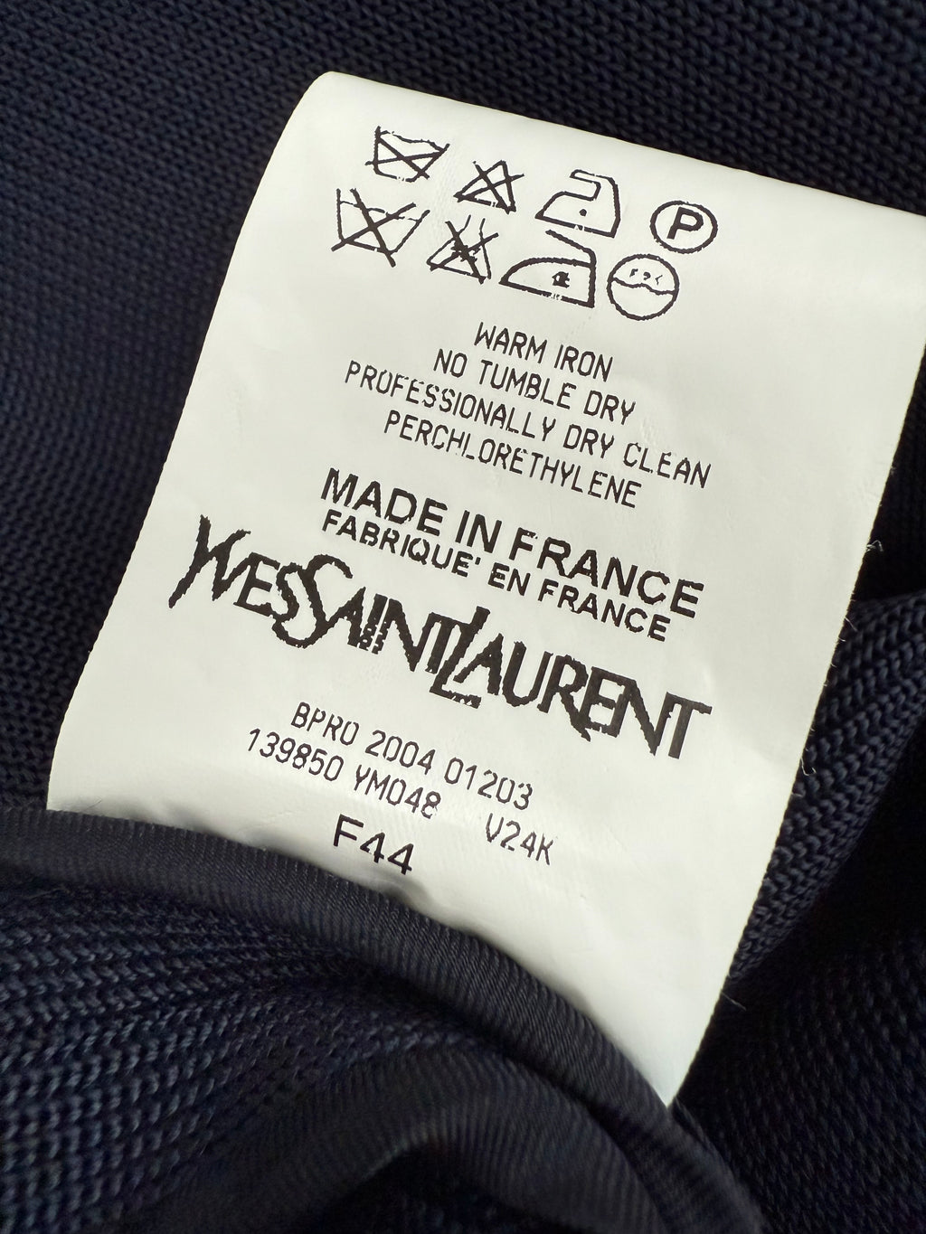 Yves Saint Laurent YSL Double Breasted Navy Jacket with Gold Buttons Size: 44