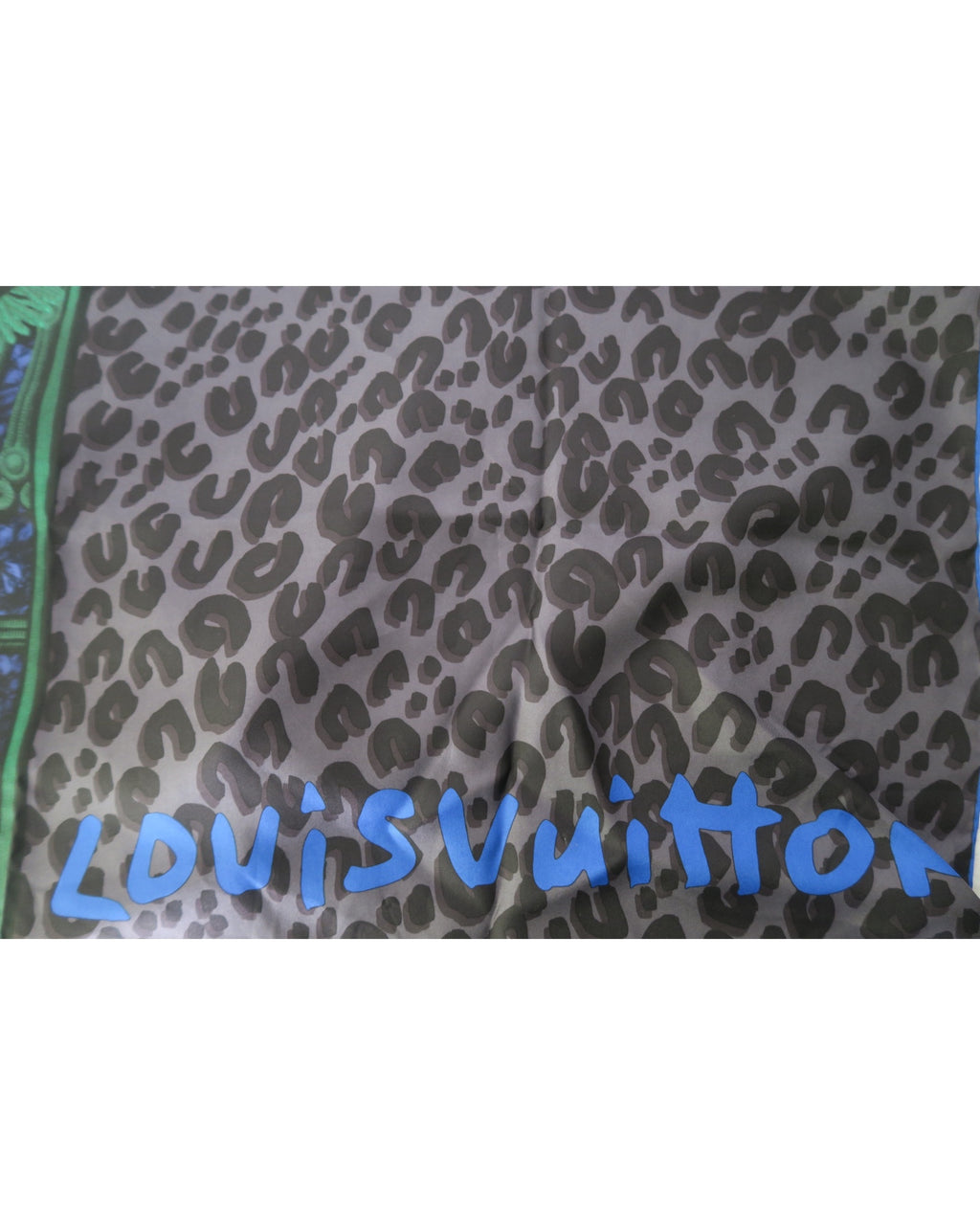 Louis Vuitton Leopard & Graffiti Silk Tassel Scarf