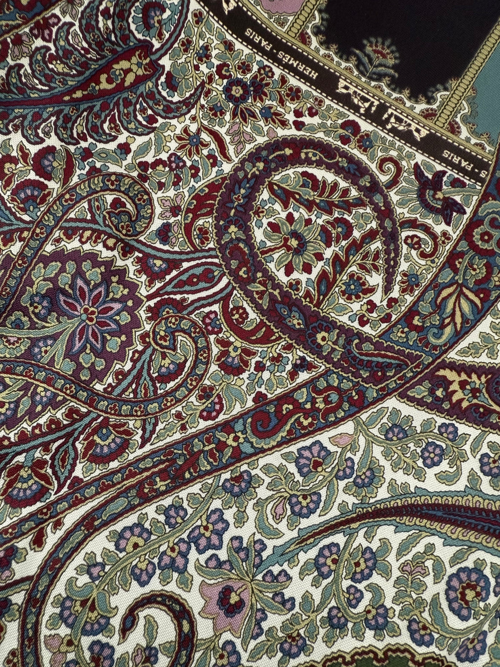 HERMÈS Twillaine Paisley Scarf Print Top — Jean Paul Gaultier Collaboration Size 40