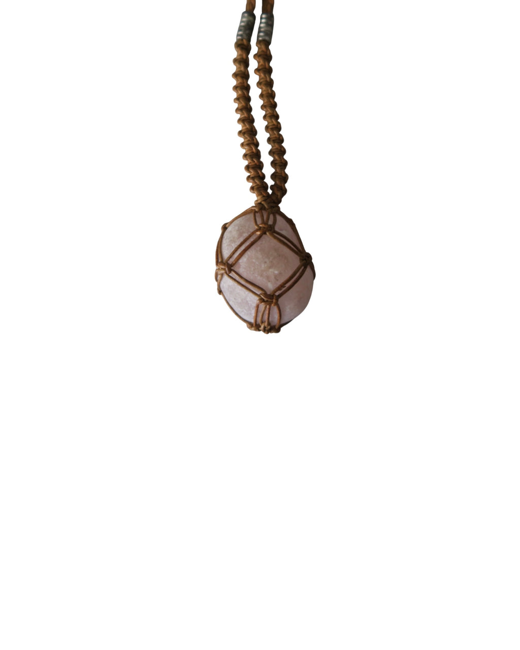 Olivia Moray Macramé Citrine Pendant Necklace with Bronze Beads
