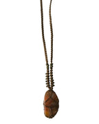 Olivia Moray Macramé Crazy Lace Agate Pendant Necklace