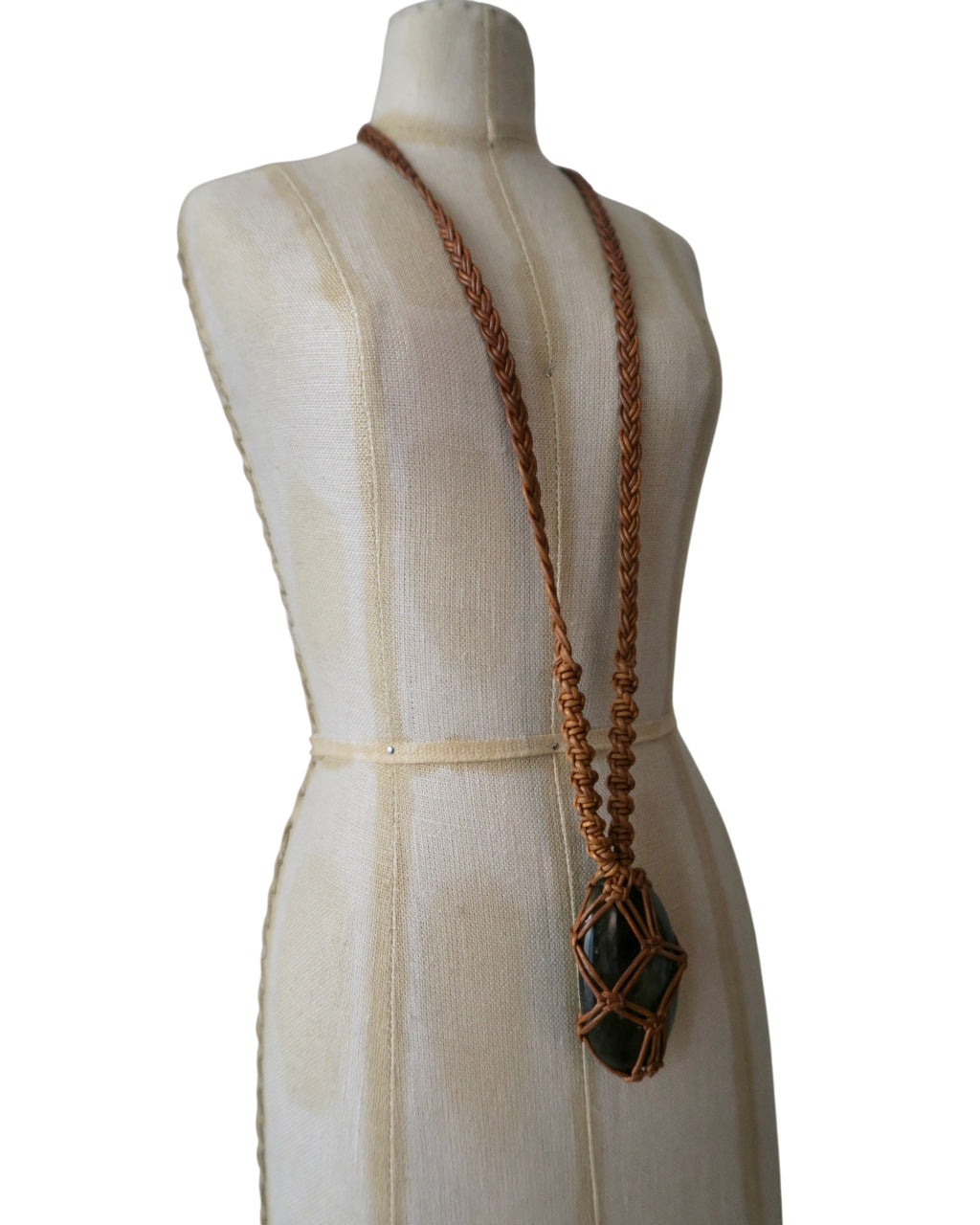 Olivia Moray Macrame Labradorite Pendant Necklace
