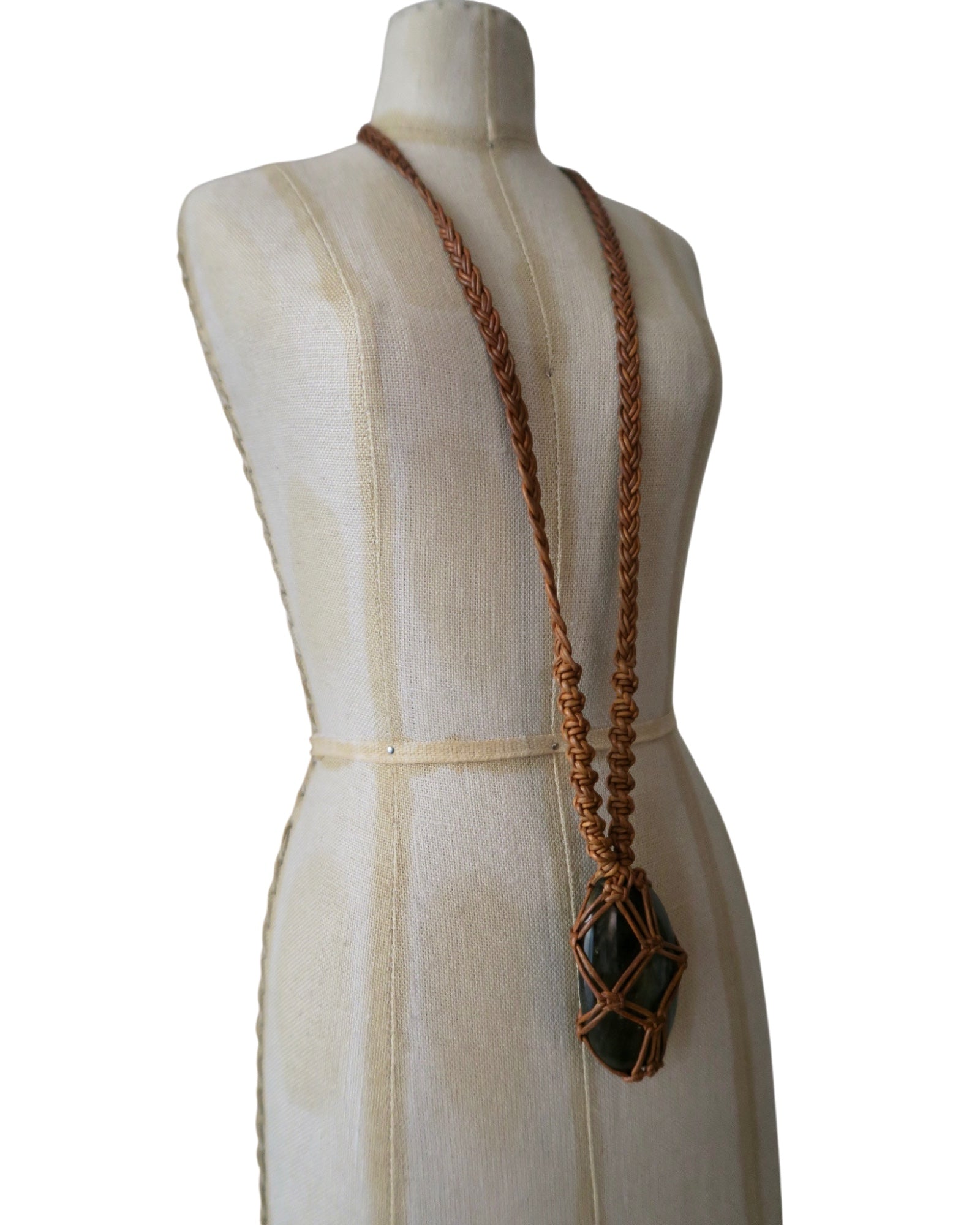 Olivia Moray Macrame Labradorite Pendant Necklace