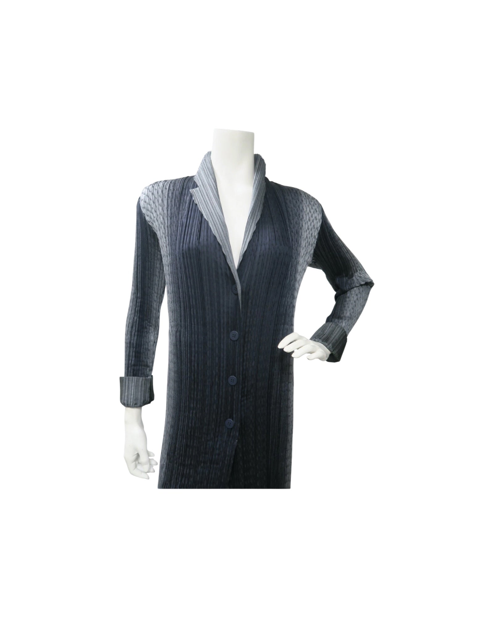 Issey Miyake Reversible Long Pleated Coat Size 2