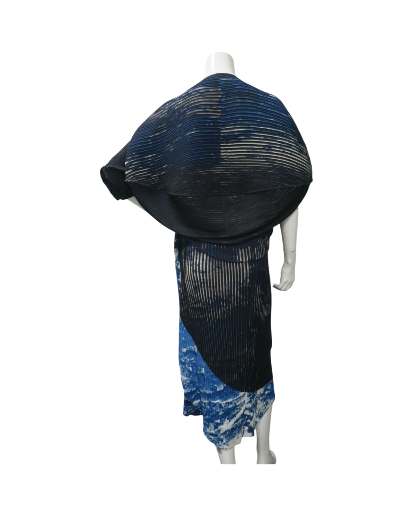 Issey Miyake Pleated Two-Piece Set | Sculptural Top & Asymmetrical Skirt