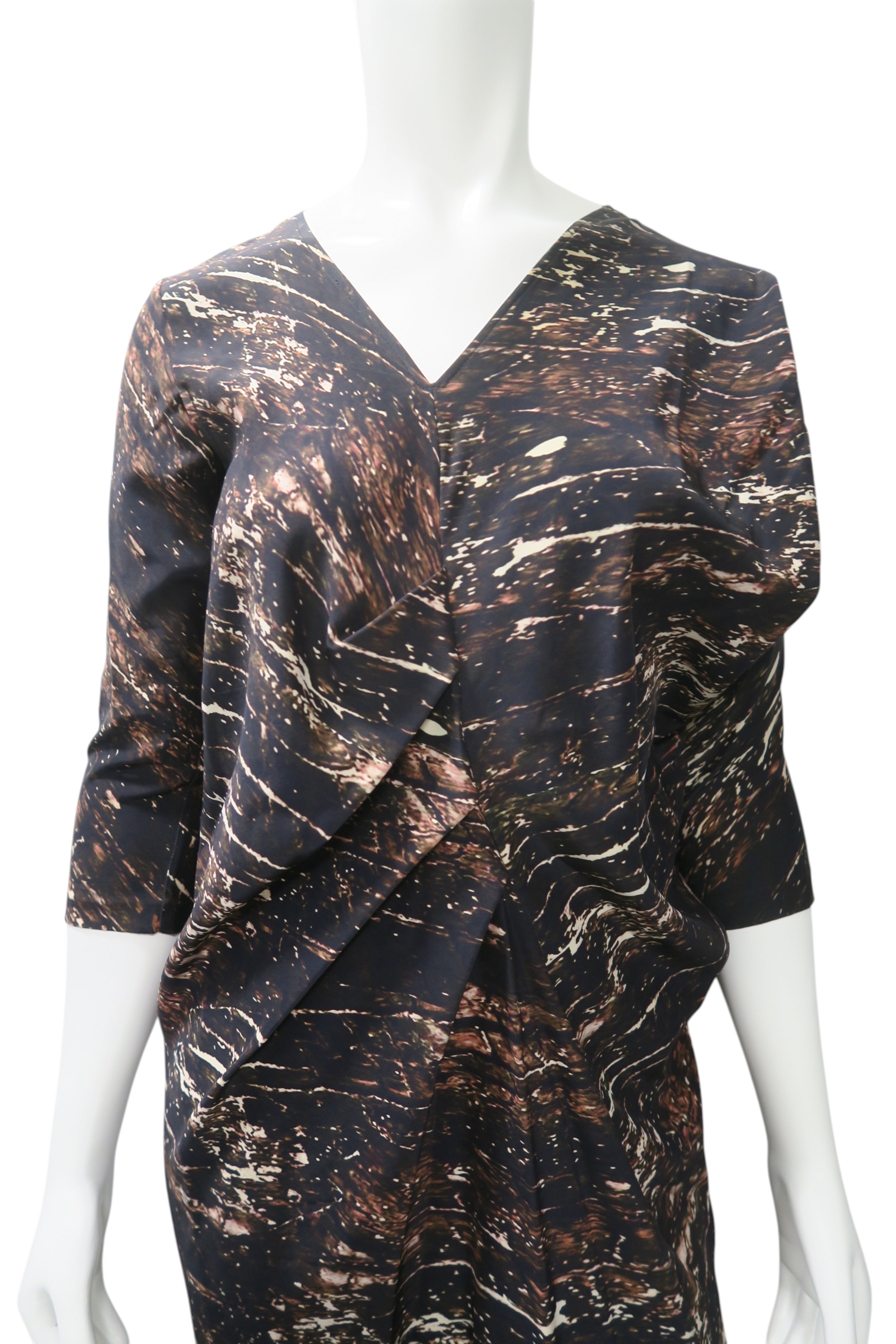 Zero + Maria Cornejo Printed Draped Dress