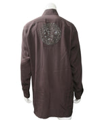 Fendi Crystal FF Embellished Button-Down Blouse Size 44