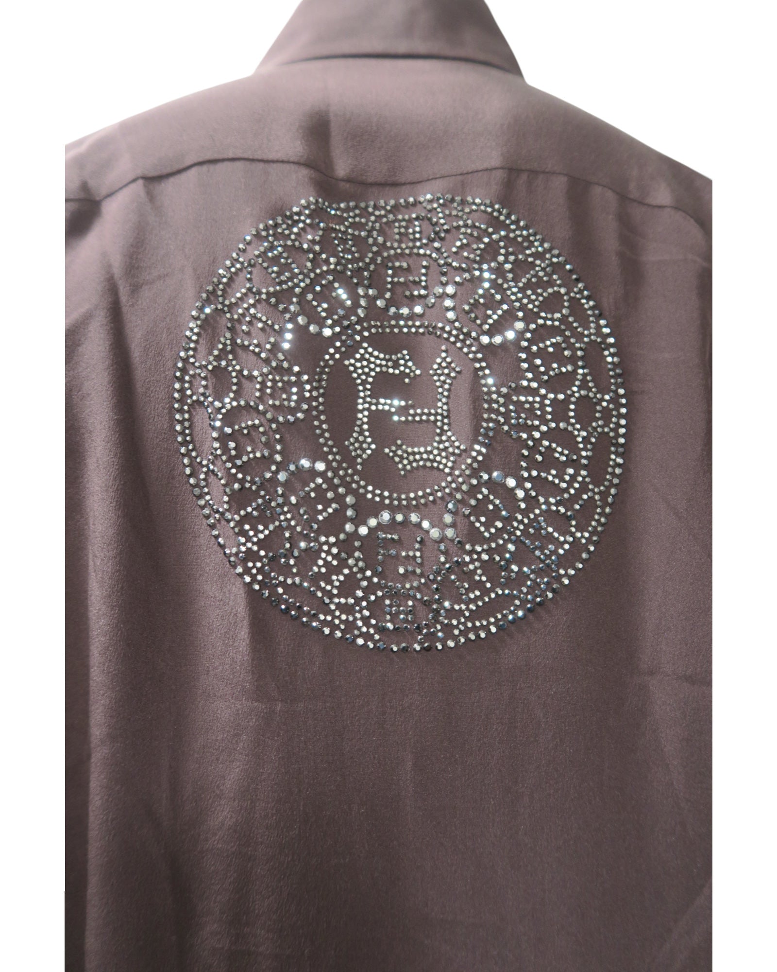 Fendi Crystal FF Embellished Button-Down Blouse Size 44
