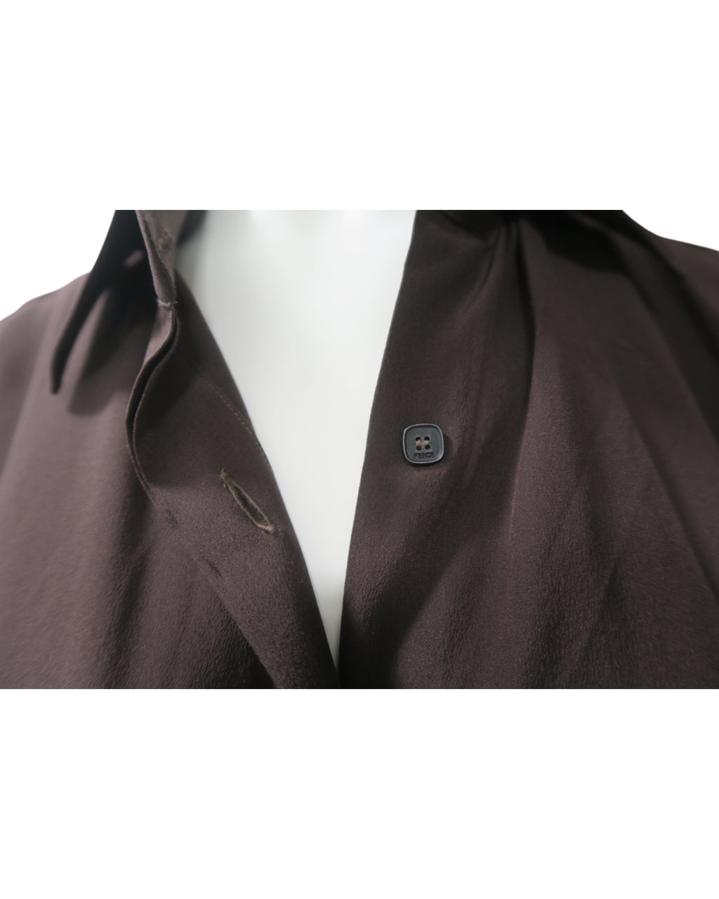 Fendi Crystal FF Embellished Button-Down Blouse Size 44