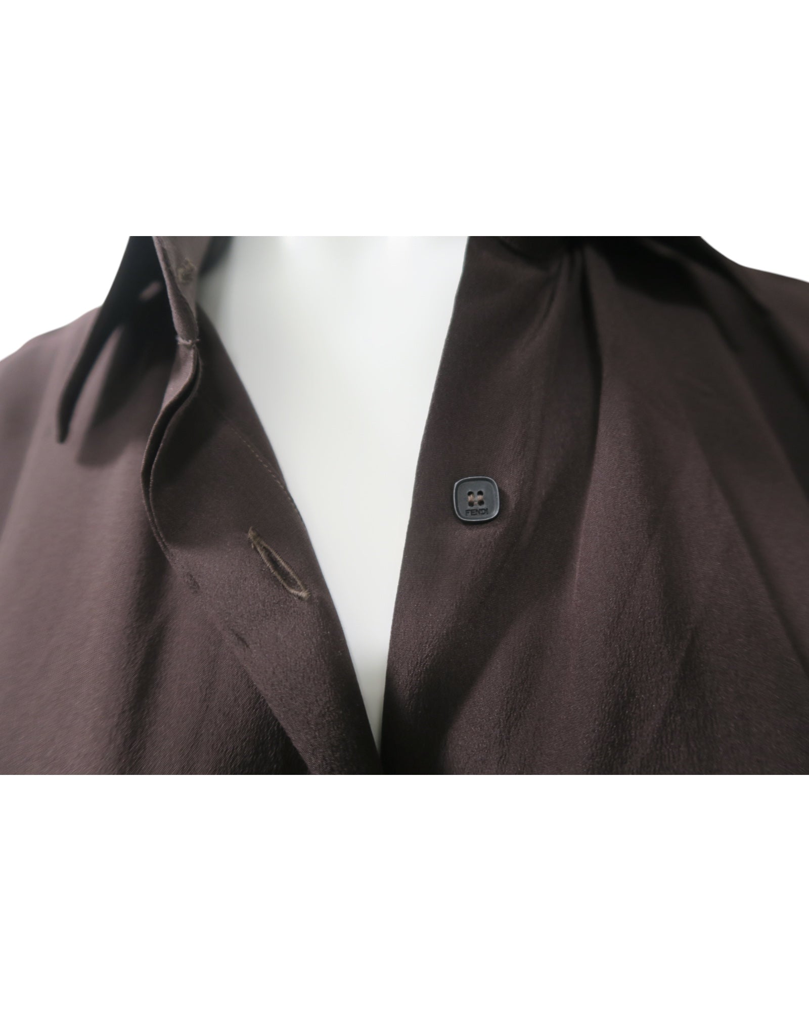 Fendi Crystal FF Embellished Button-Down Blouse Size 44